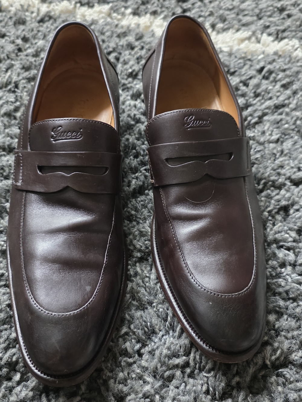 Gucci Dark Brown Leather Penny Loafers - Picture 16 of 16